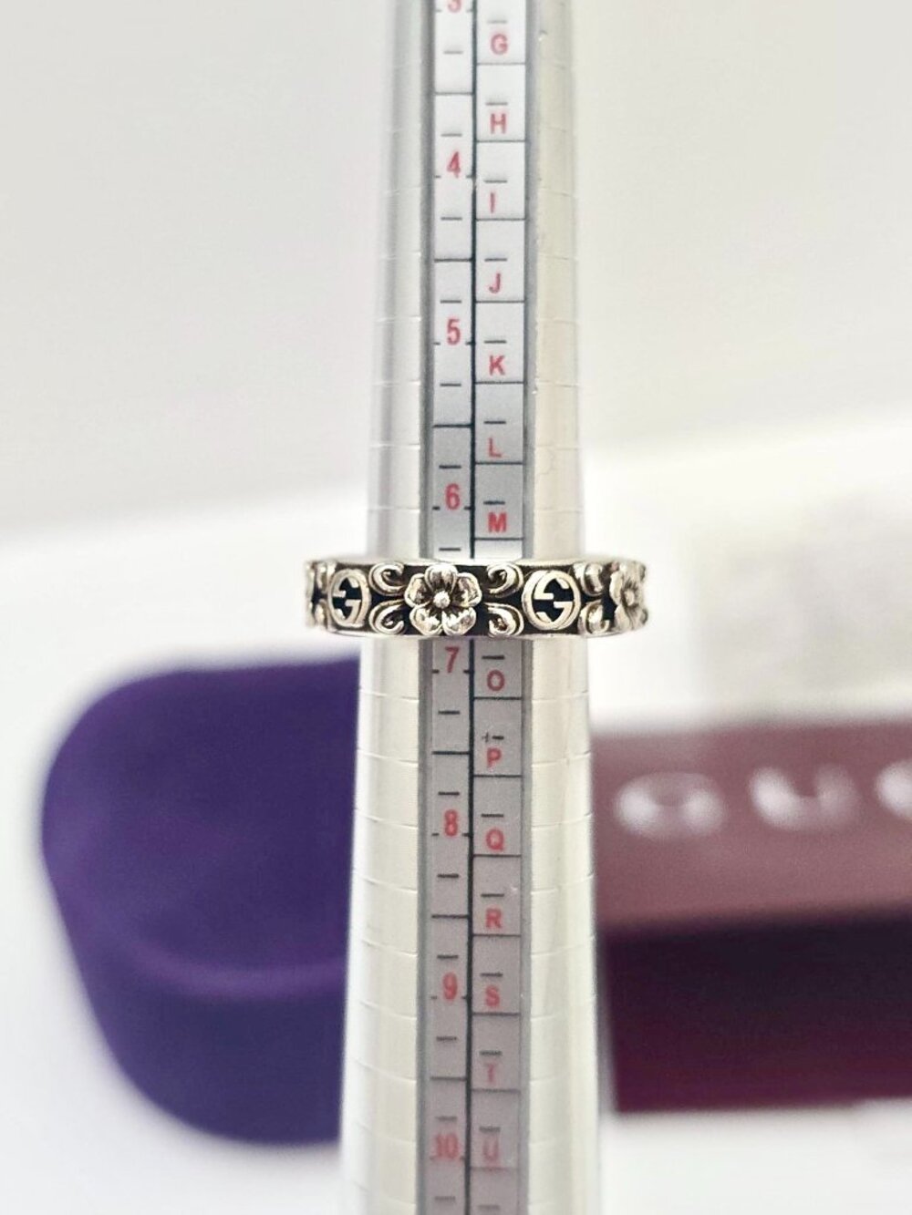 Gucci Interlocking G Flower Band Ring Size 7 - Picture 6 of 8